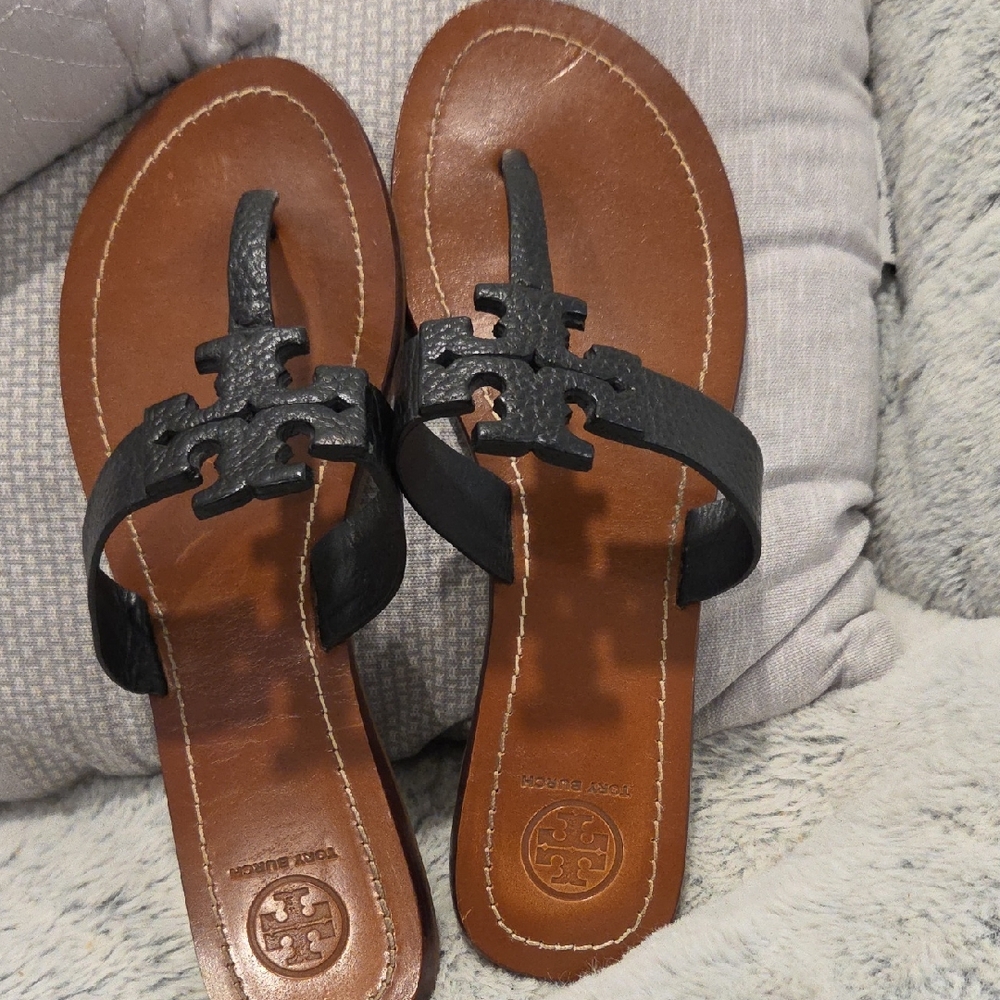 Tory Burch Black and Brown Sandals